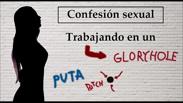 Spanish audio. Sexual confession: She works at a gloryhole क्लिप फ़िल्में दिखाएँ